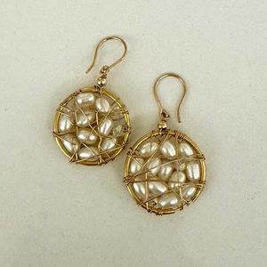 Real Gold & Real Pearl Earrings